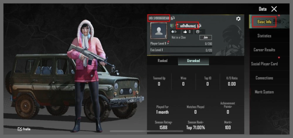 Step to Obtain the PUBGM UID and Character Name