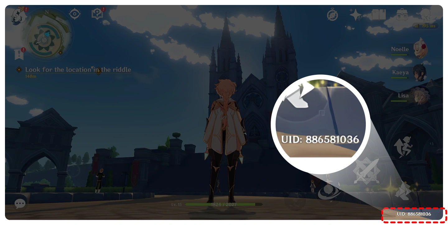 find the Genshin Impact UID in the game
