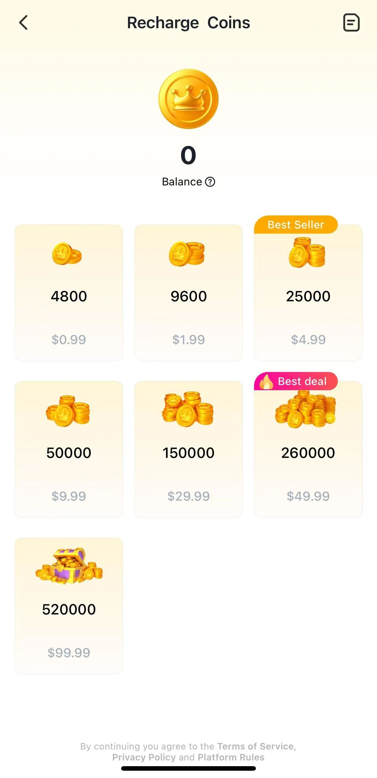 Sugo coin recharge tiers introduce