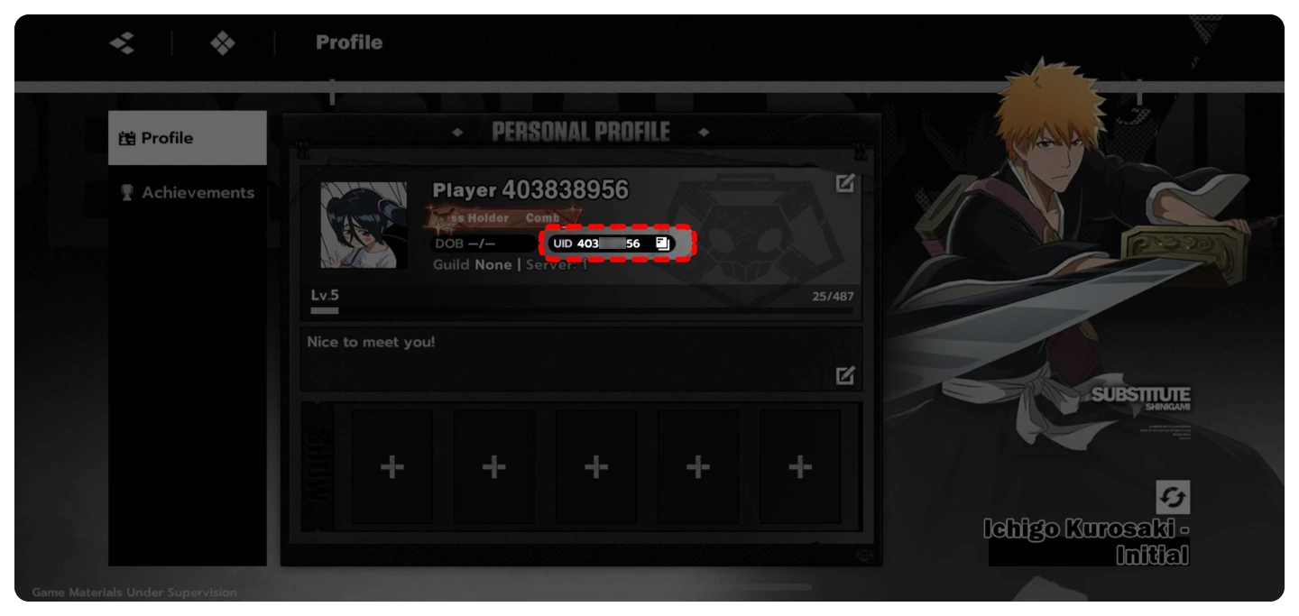 find your BLEACH Soul Resonance UID for top-up