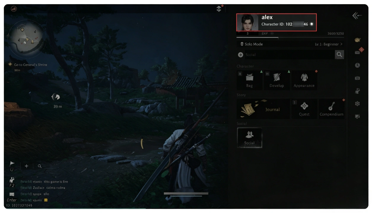 Find Where Winds Meet Character ID