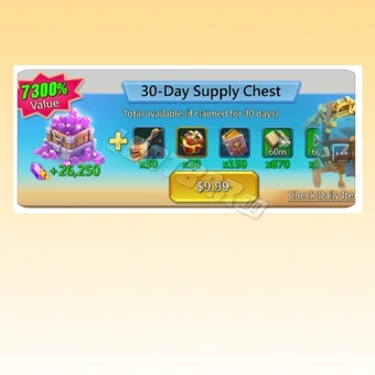 صندوق المؤن لمدة 30 يومًا | Lords Mobile: Kingdom Wars
