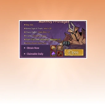 الامتيازات الشهرية | Lootfiend: زنزانات خاملة