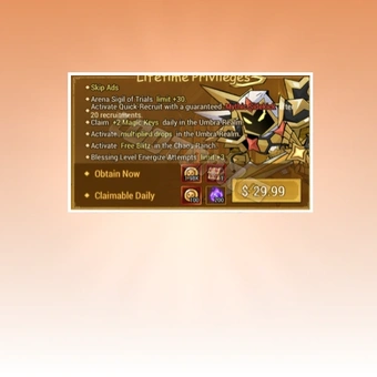 امتيازات مدى الحياة | Lootfiend: زنزانات خاملة