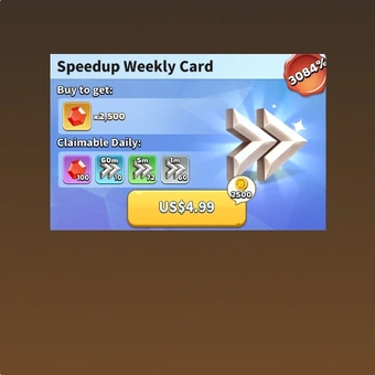 Speedup Weekly Card | Zomline Survival