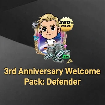 Paquete de bienvenida del 3.er aniversario: Defensor | FC Mobile 